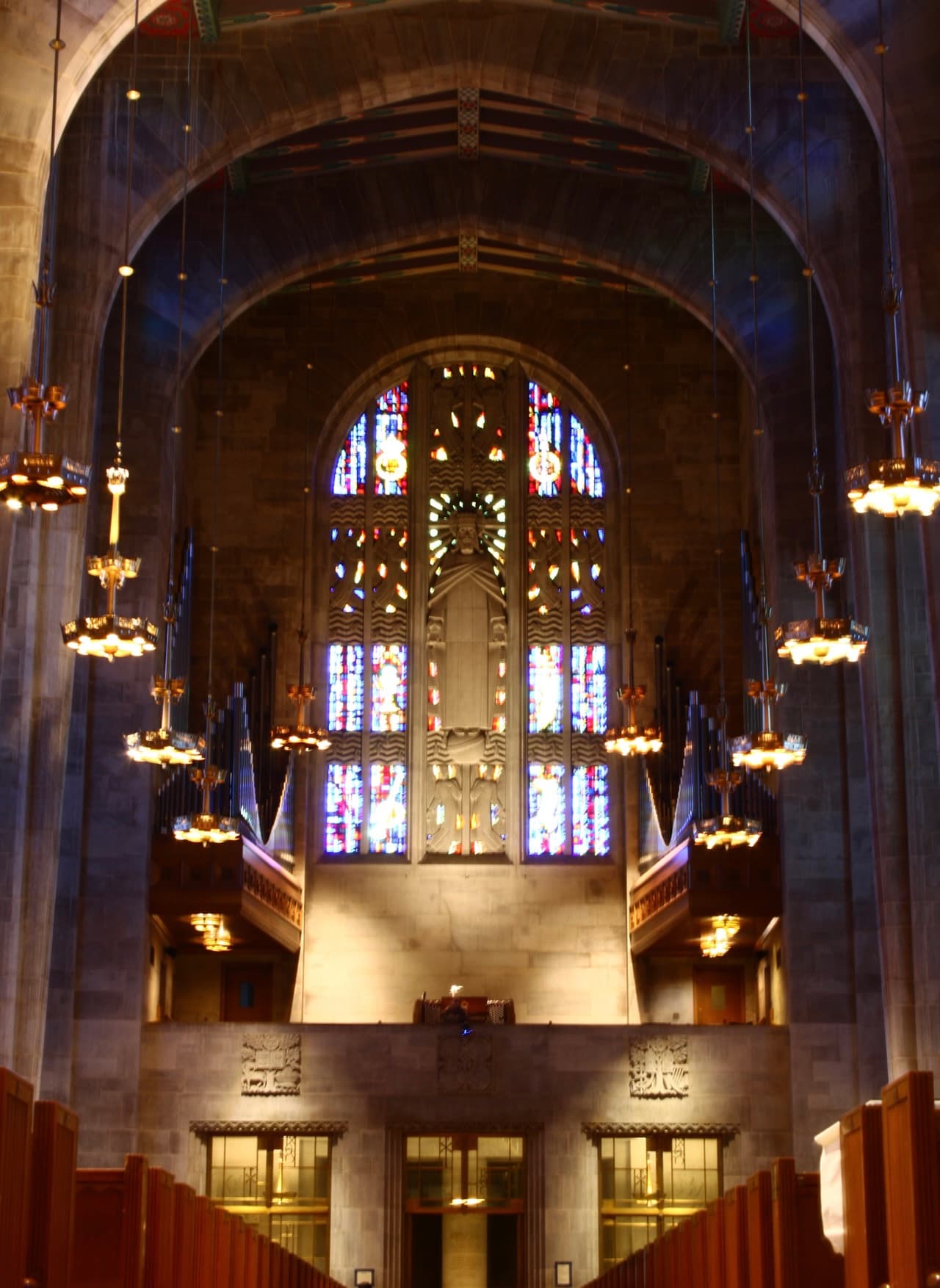 A view of the back of Mary our Queen Cathedral in Baltimore.